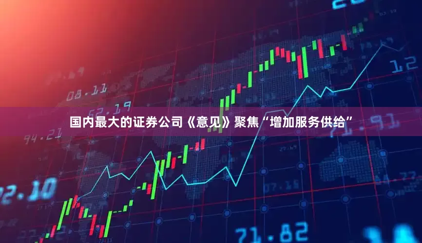 国内最大的证券公司《意见》聚焦“增加服务供给”